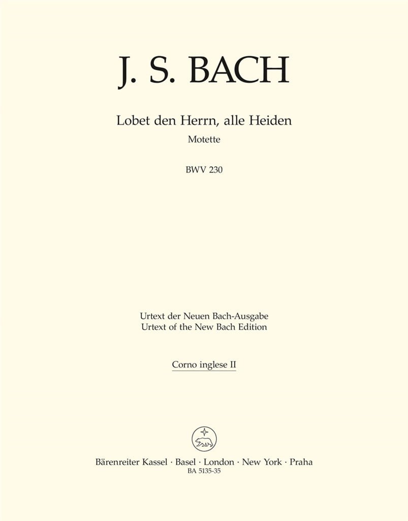 Motet 6 BWV230 Lobet den Herrn, alle Heiden